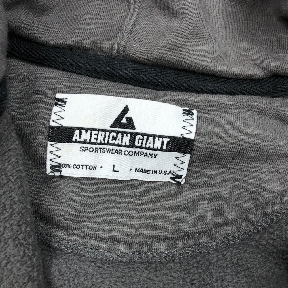 American Giant Classic Full Zip Hoodie Mens Large Taupe Gray Cotton Made in USA - Picture 2 of 8